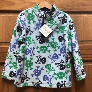 NEW Hanna Andersson half-zip fleece with skull print warm and cozy fits size 5/6